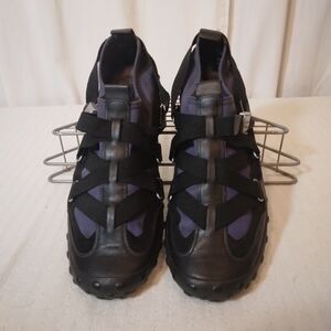 Nike Lab G Series Women's Sz 9.5 Shoes Black & Blue Strappy Buckle Logo Leather